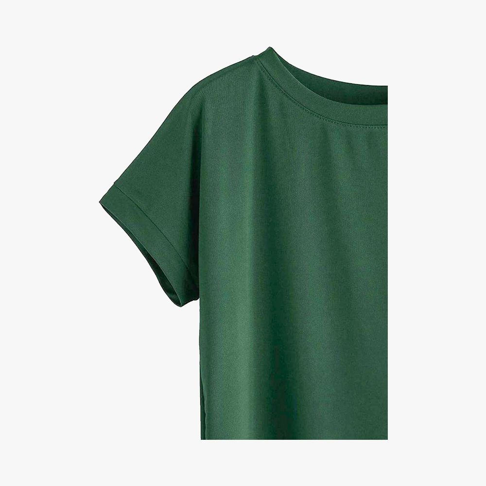 Women Solid Round Neck Cotton T-Shirt - Image 3